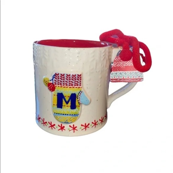 Anthropologie Bundled Up Monogram Mug Letter M - Picture 2 of 3